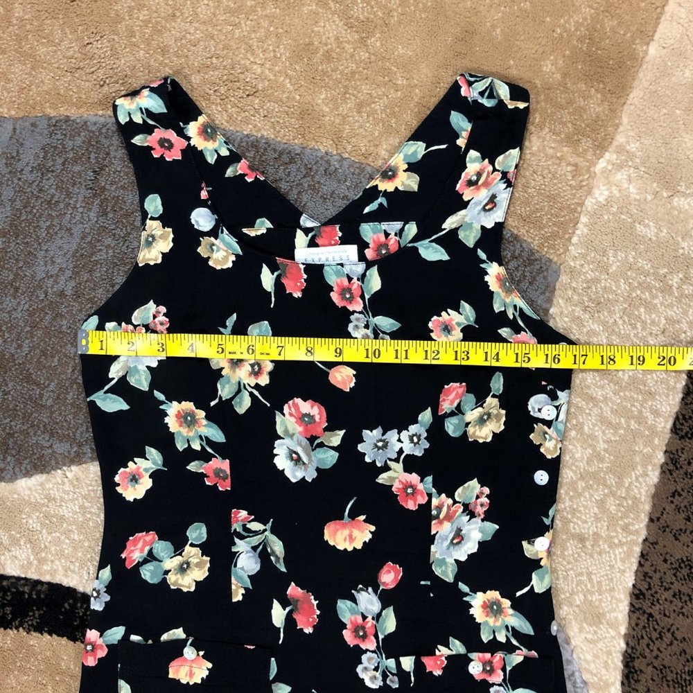 Women’s Black Vintage Floral Print Dress, Size 5/6 - Picture 7 of 7